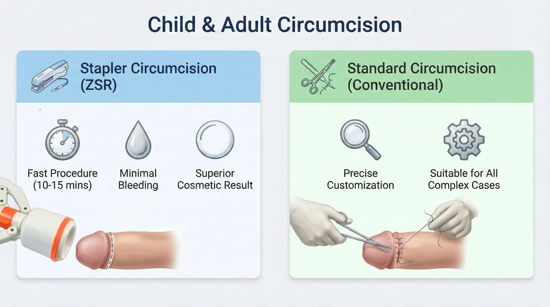 Types of Medical Circumcision: Stapler vs. Standard
